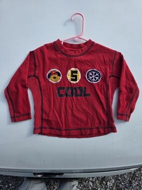 Kids Red Long-Sleeve 'Cool' Graphic Tee